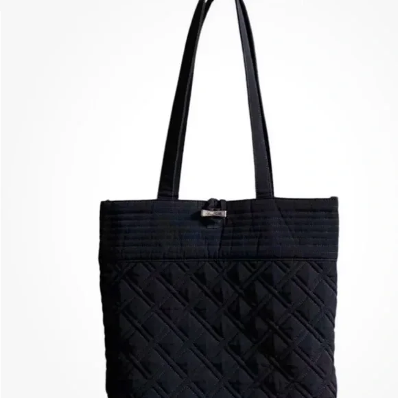 Vera Bradley Black Quilted Tote Bag - Picture 8 of 16